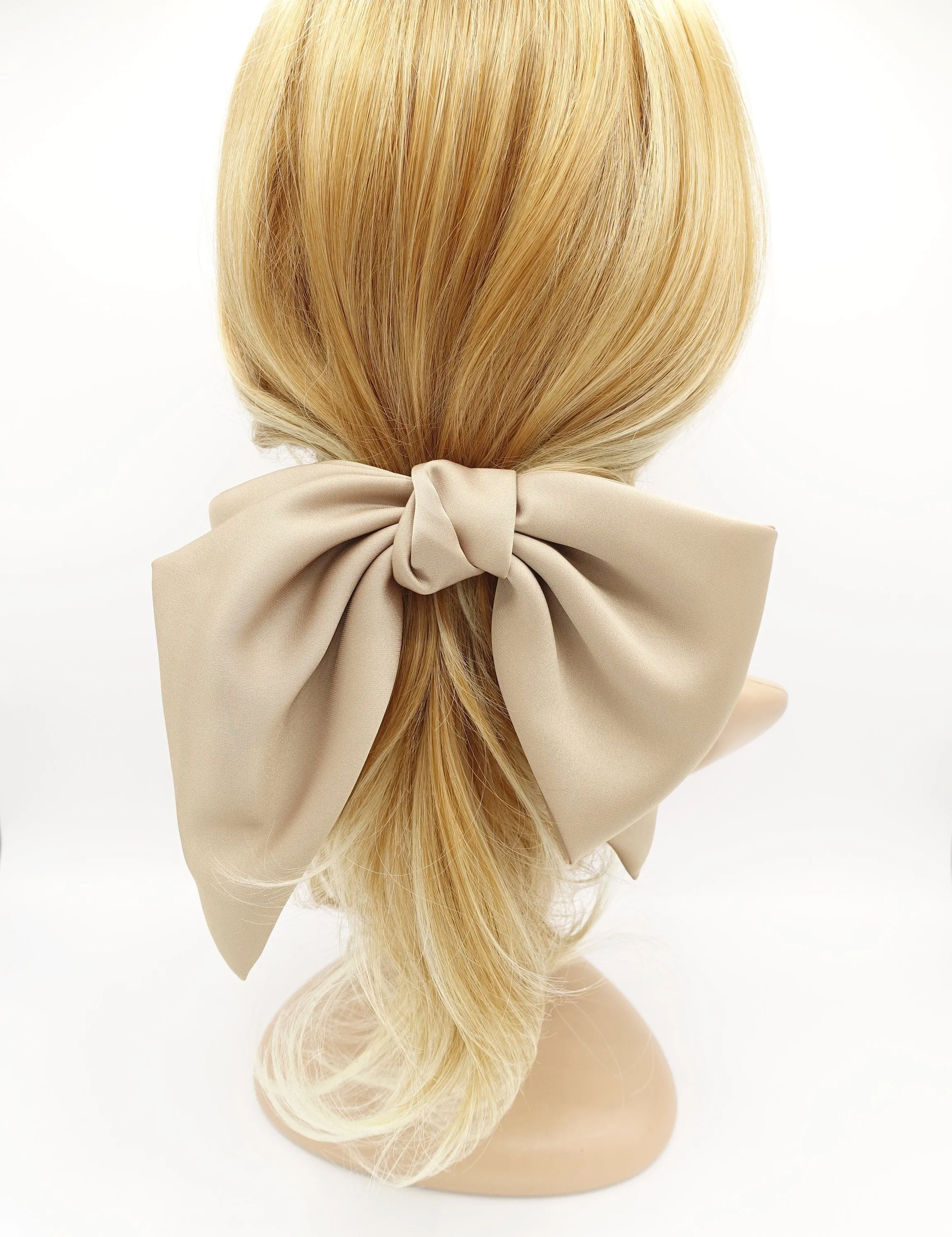 Aura satin hair bow big women french barrette  french barrette women hair accessory