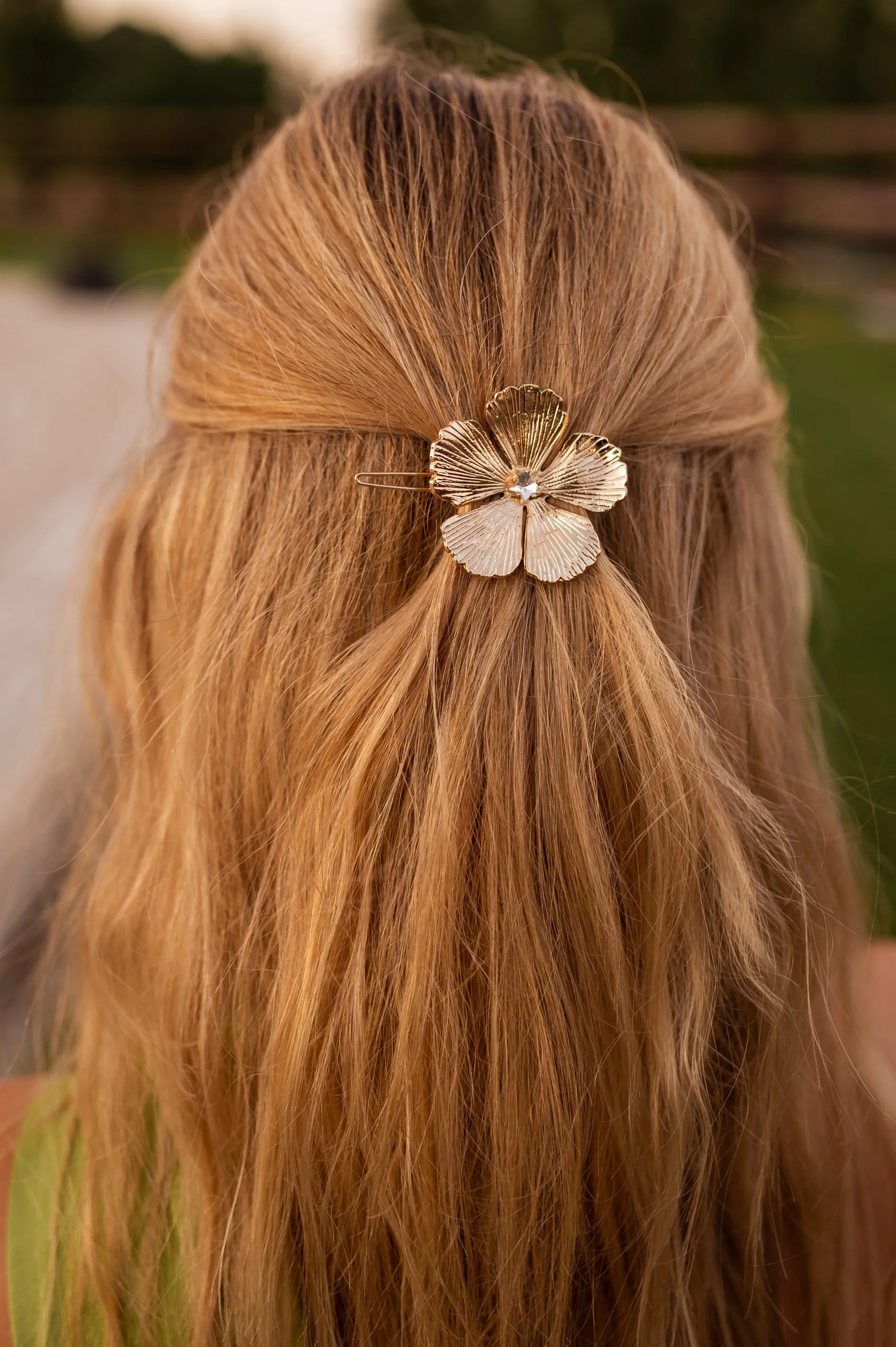 Barrette Fleur - dorée