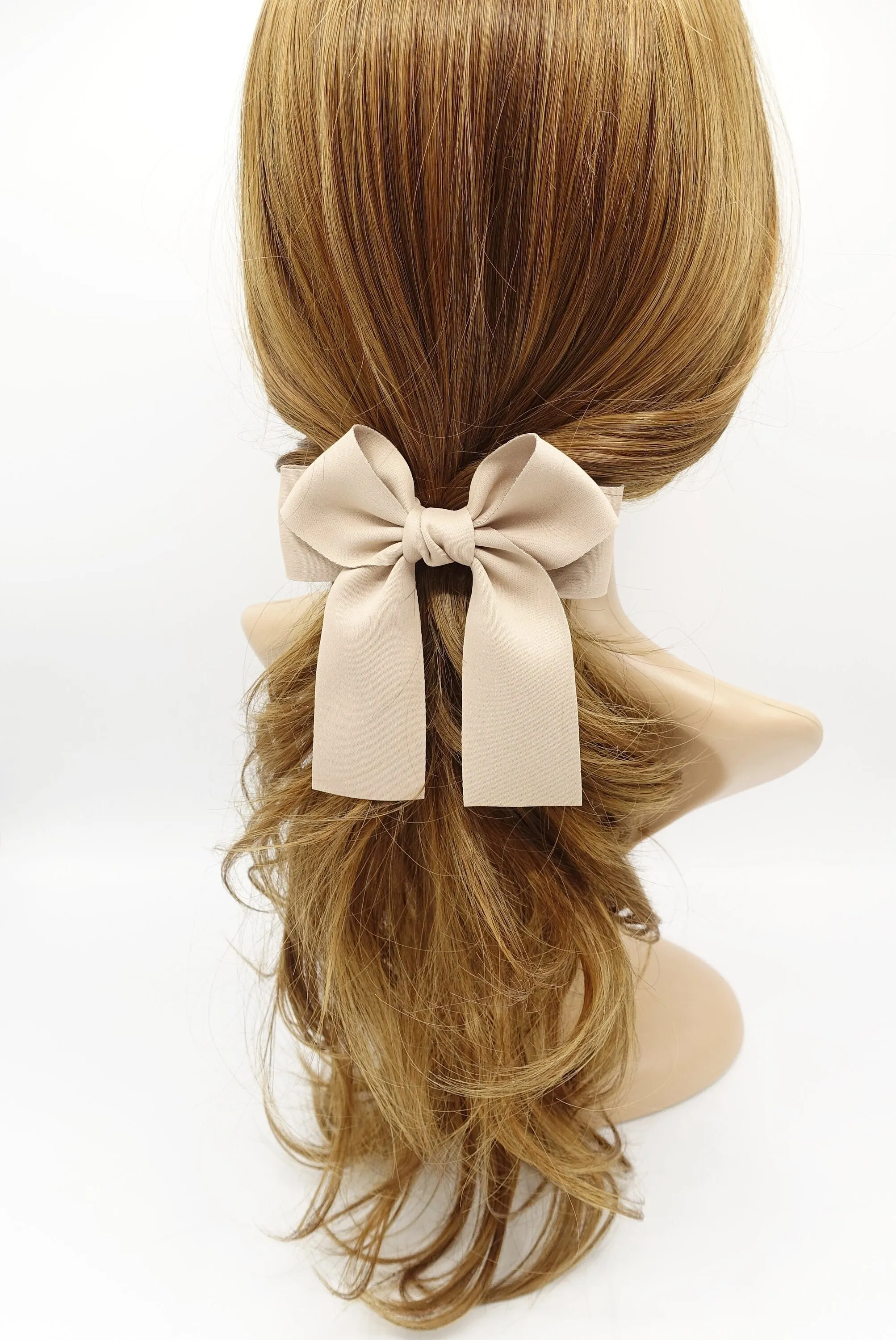 basic glossy tail bow french barrette casual must-have woman hair accessory