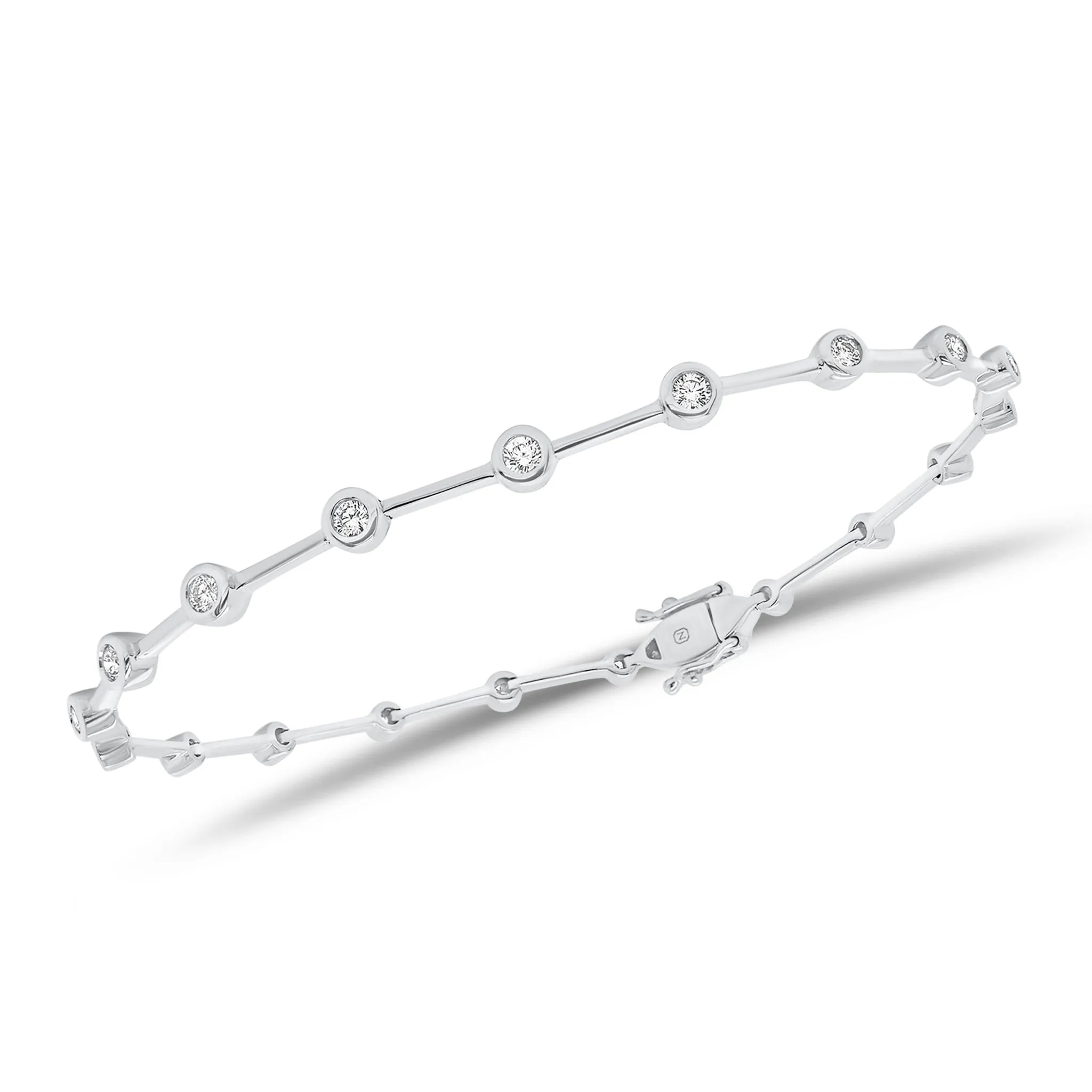 Bezel-Set Diamond Bar Bracelet