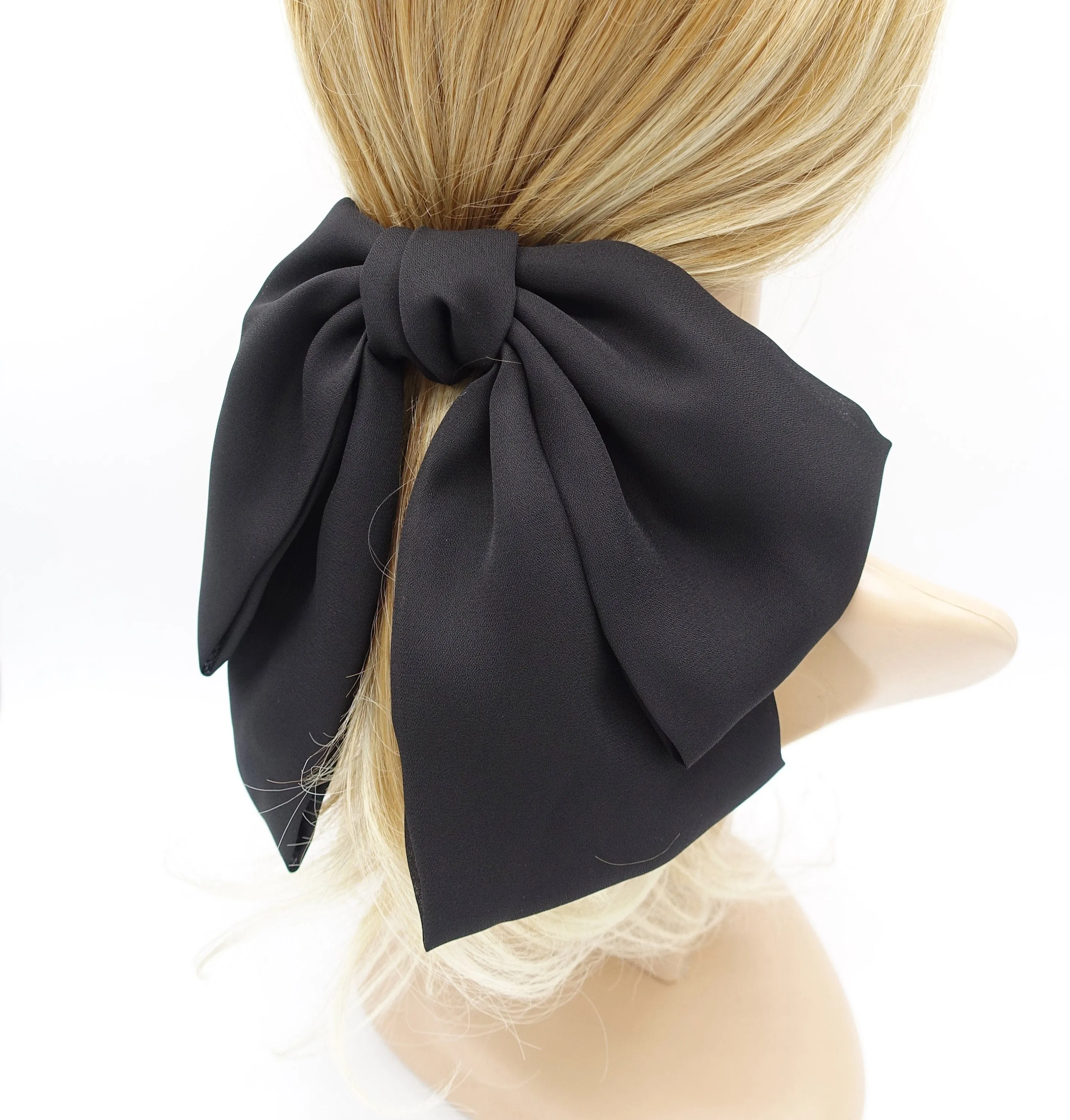 big hair bow, drape hair bow, chiffon hair bow for women