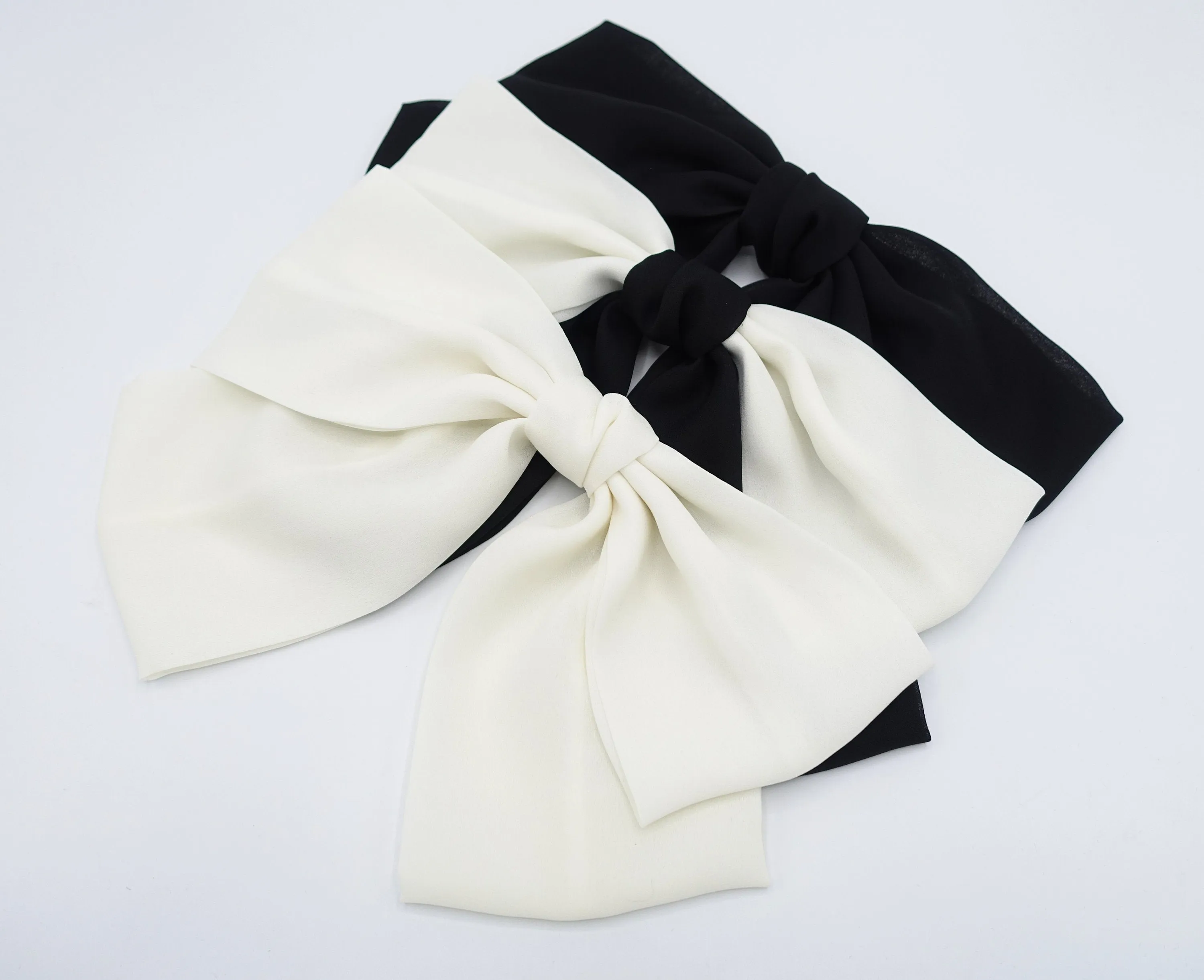 big hair bow, drape hair bow, chiffon hair bow for women