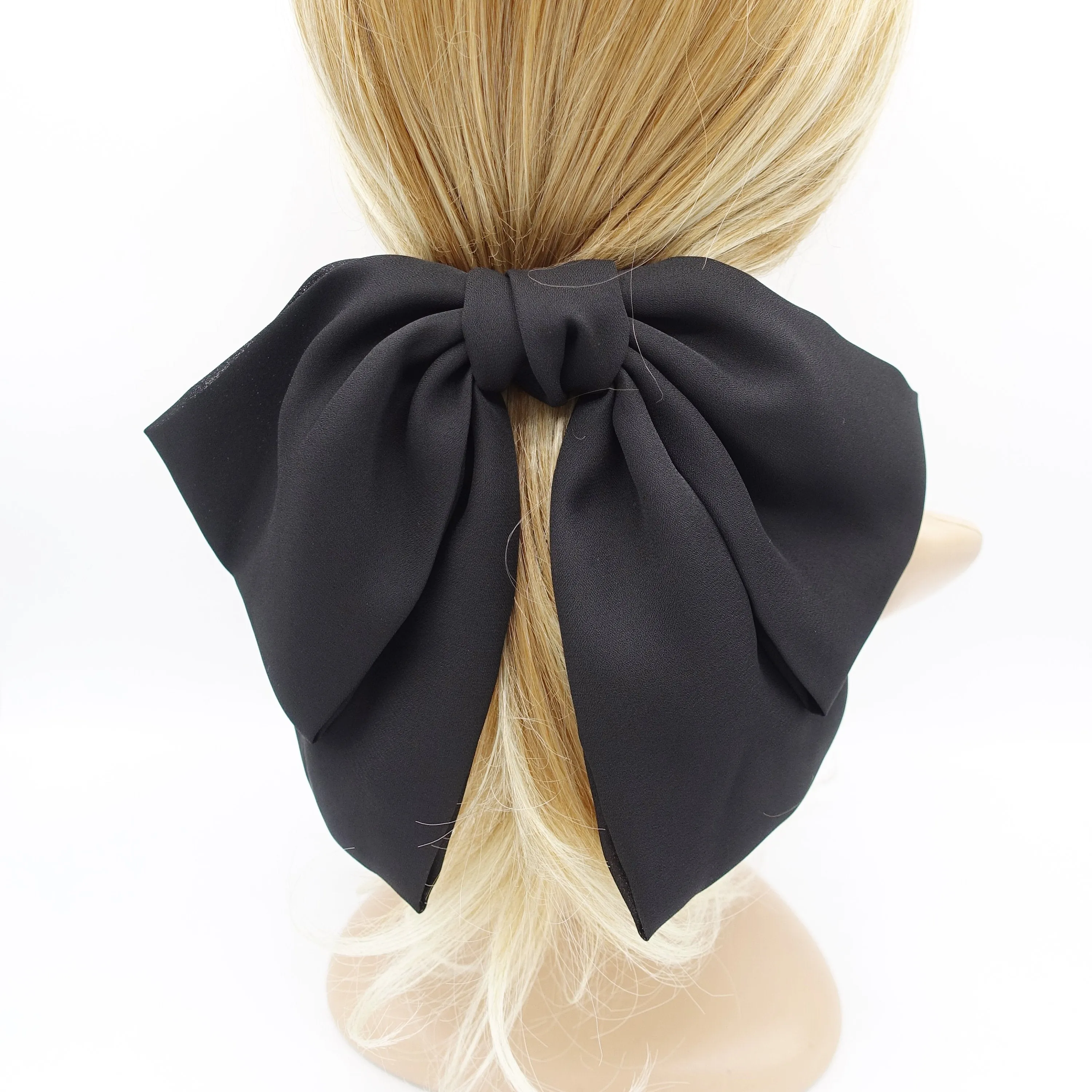 big hair bow, drape hair bow, chiffon hair bow for women