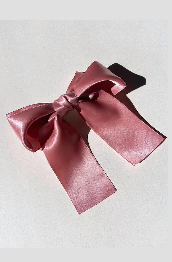 BIG SATIN HAIR BOW CLIP