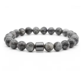 Black Labradorite Beaded Bracelet (Circumference 19.5cm) 黑色拉長石串珠手鍊 (鍊長 19.5cm) (KJBR16214)