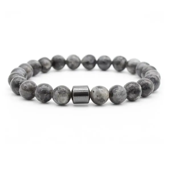 Black Labradorite Beaded Bracelet (Circumference 19.5cm) 黑色拉長石串珠手鍊 (鍊長 19.5cm) (KJBR16214)