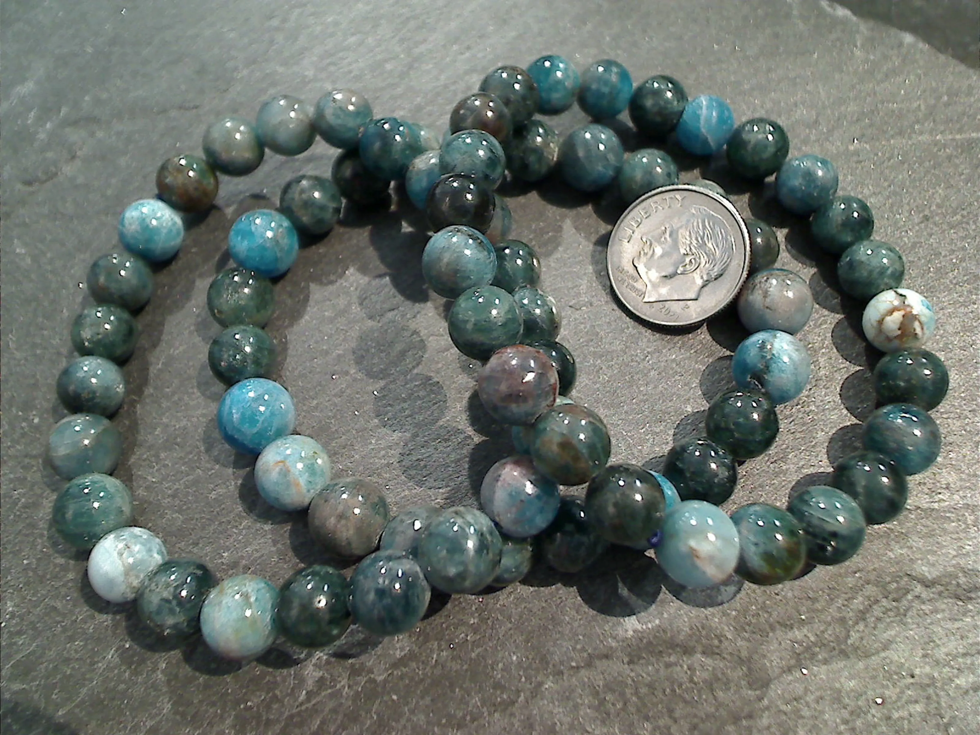 Blue Apatite 8MM Stretch Bracelet