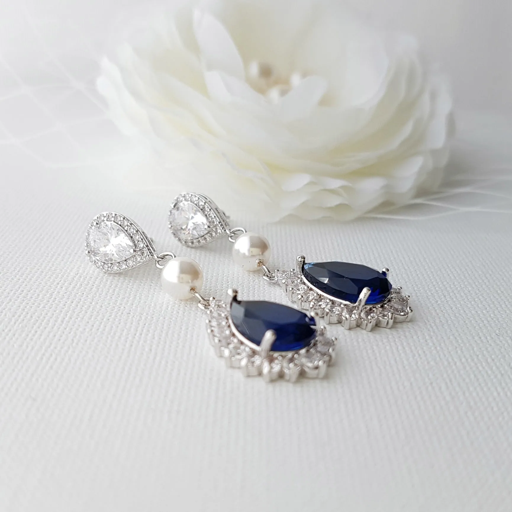 Blue Bridal Jewelry Set-Aoi