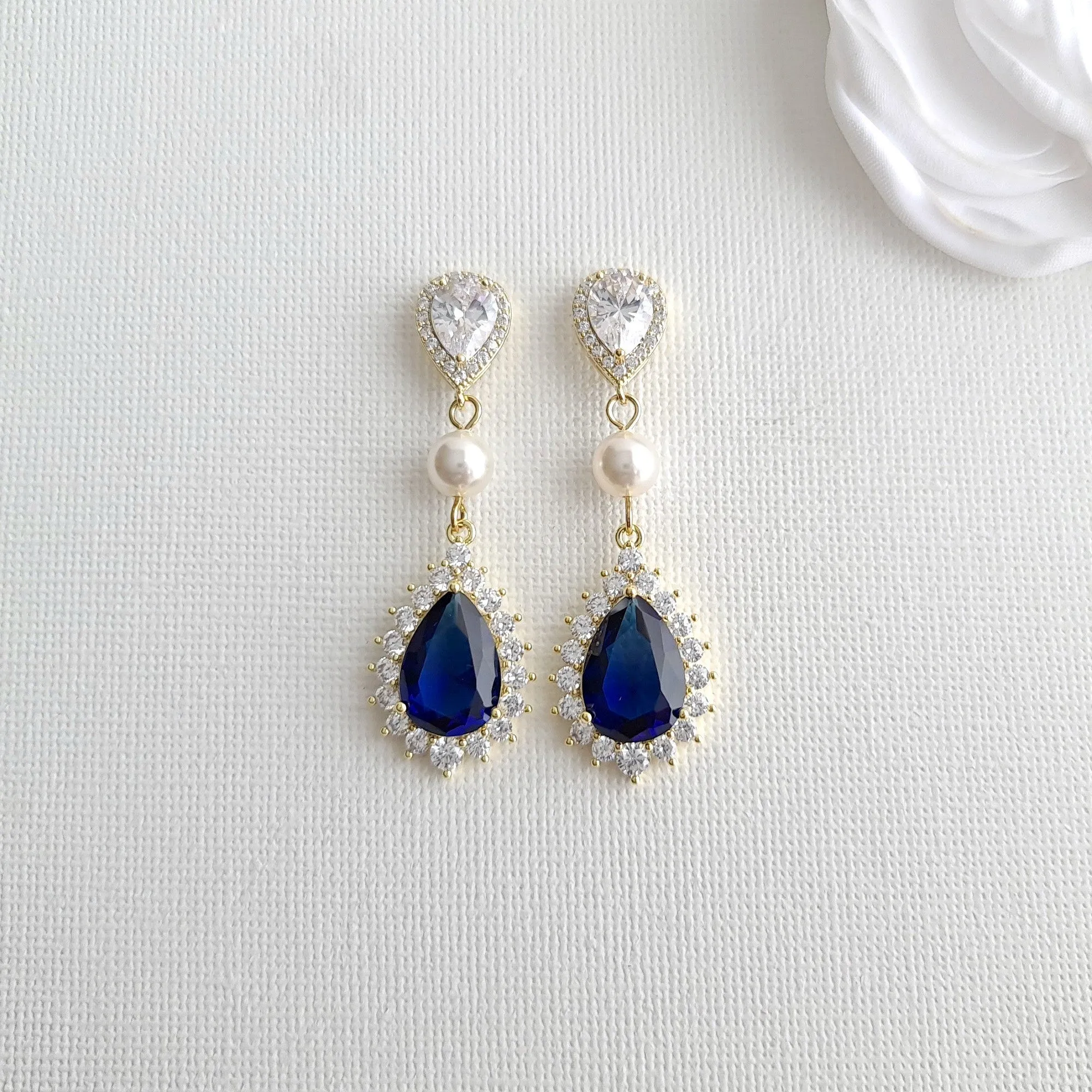 Blue Bridal Jewelry Set-Aoi