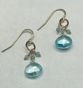 Blue Topaz Briolette Earrings