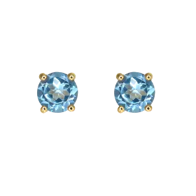 Blue Topaz Stud Earrings in 18k Yellow Gold