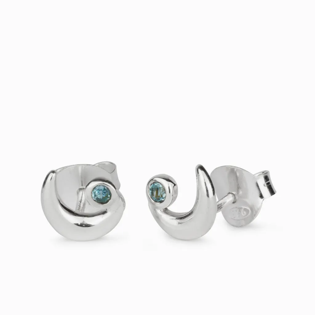 Blue Topaz Stud Earrings