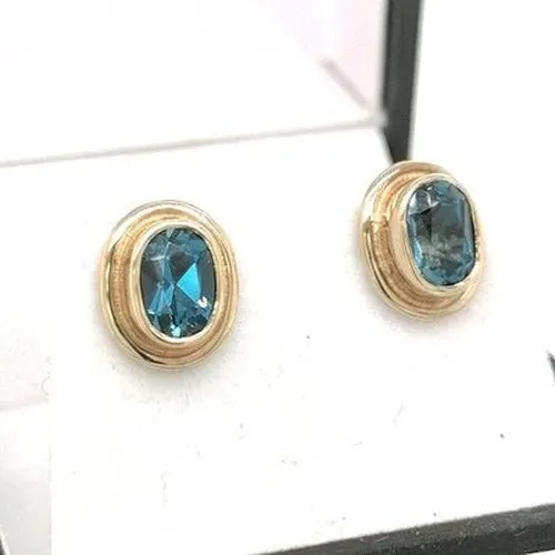 Blue Topaz Studs