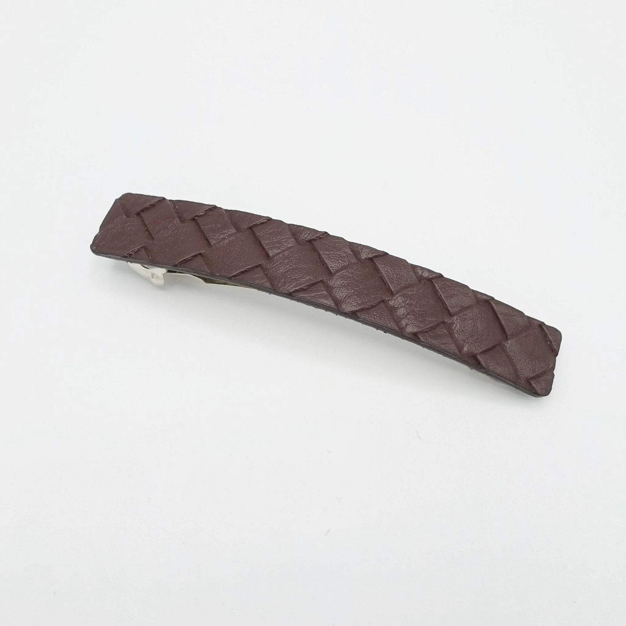 braided leather hair barrette for women