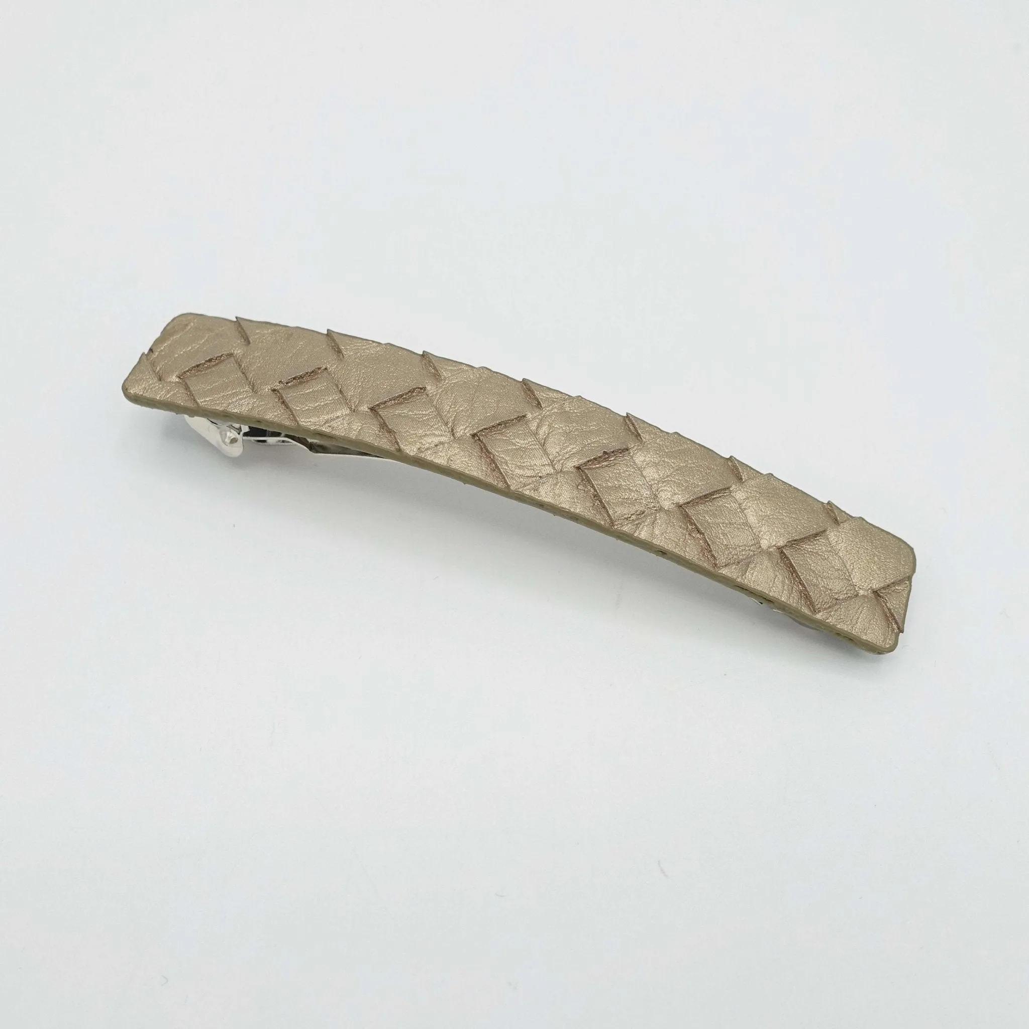 braided leather hair barrette for women