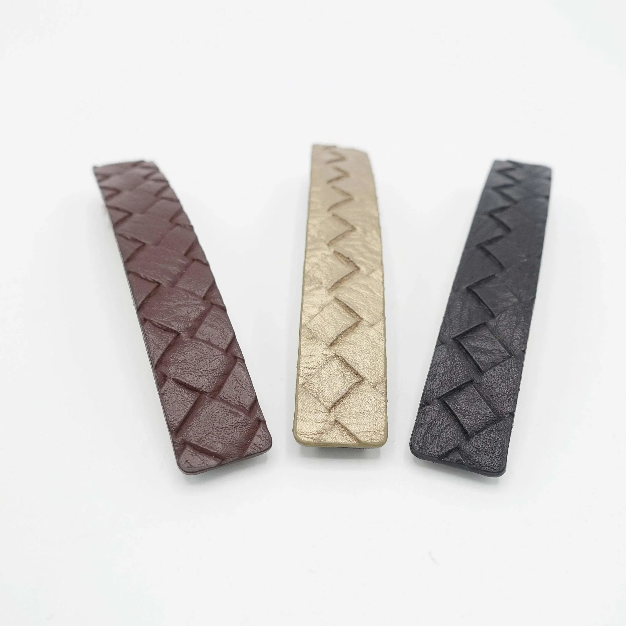 braided leather hair barrette for women