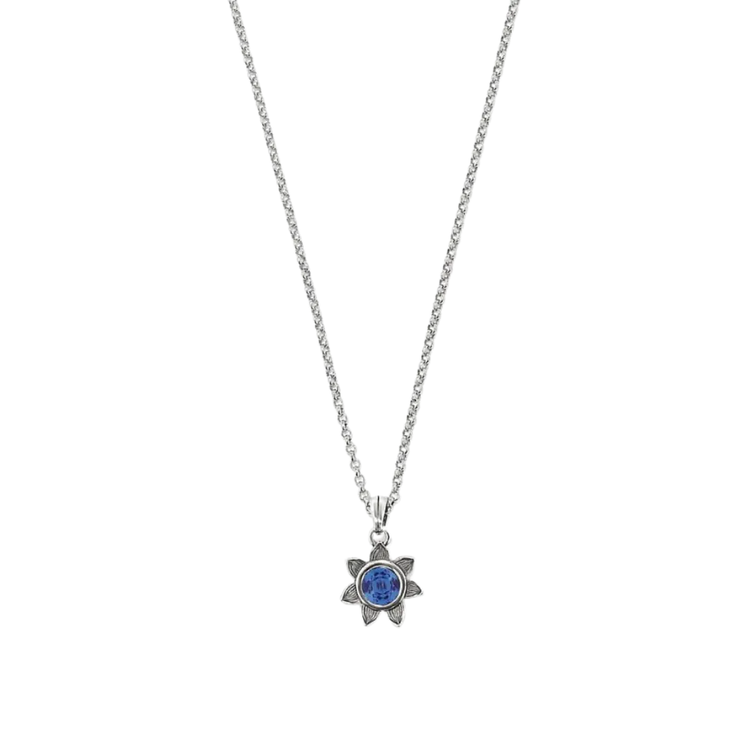 Brighton Women's Everbloom Sunflower September Sapphire Necklace