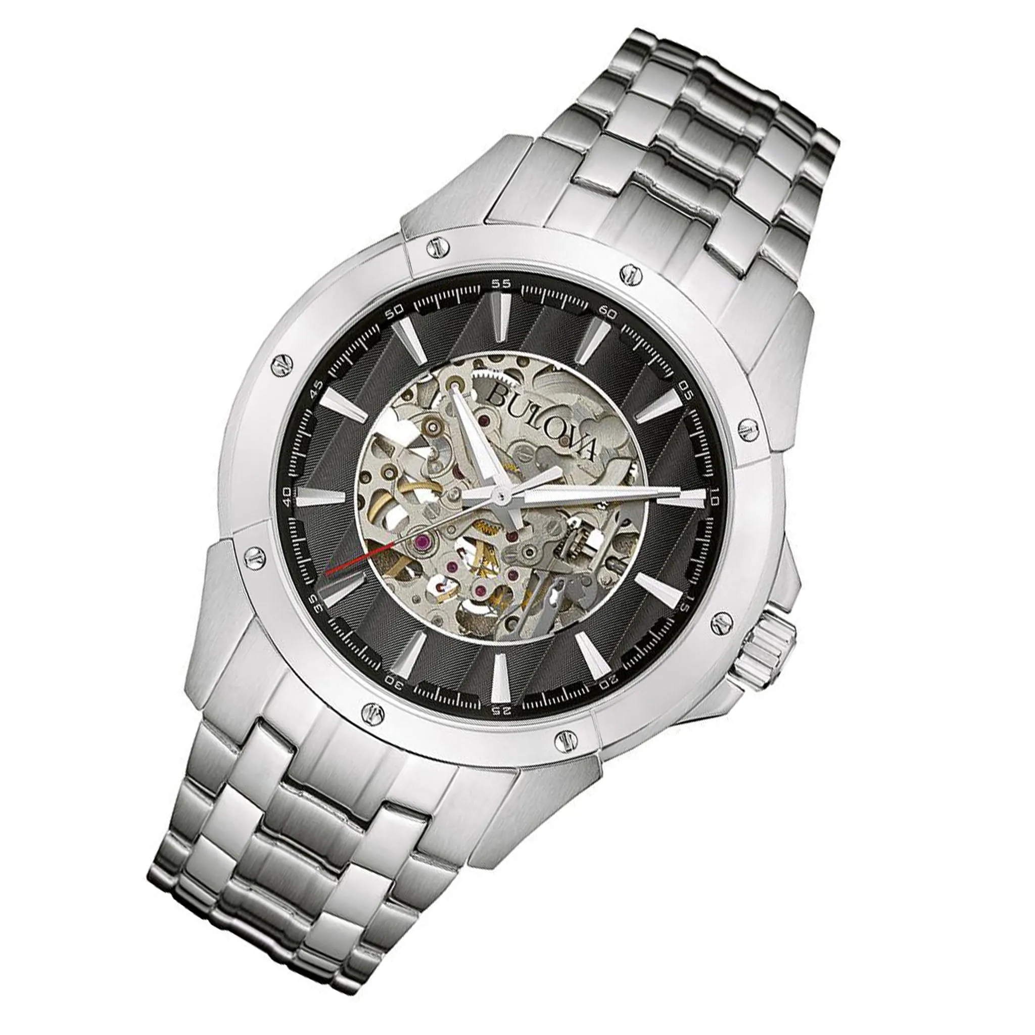 Bulova Maquina Gents Automatic Stainless Steel Skeleton Men's Watch - 96A170