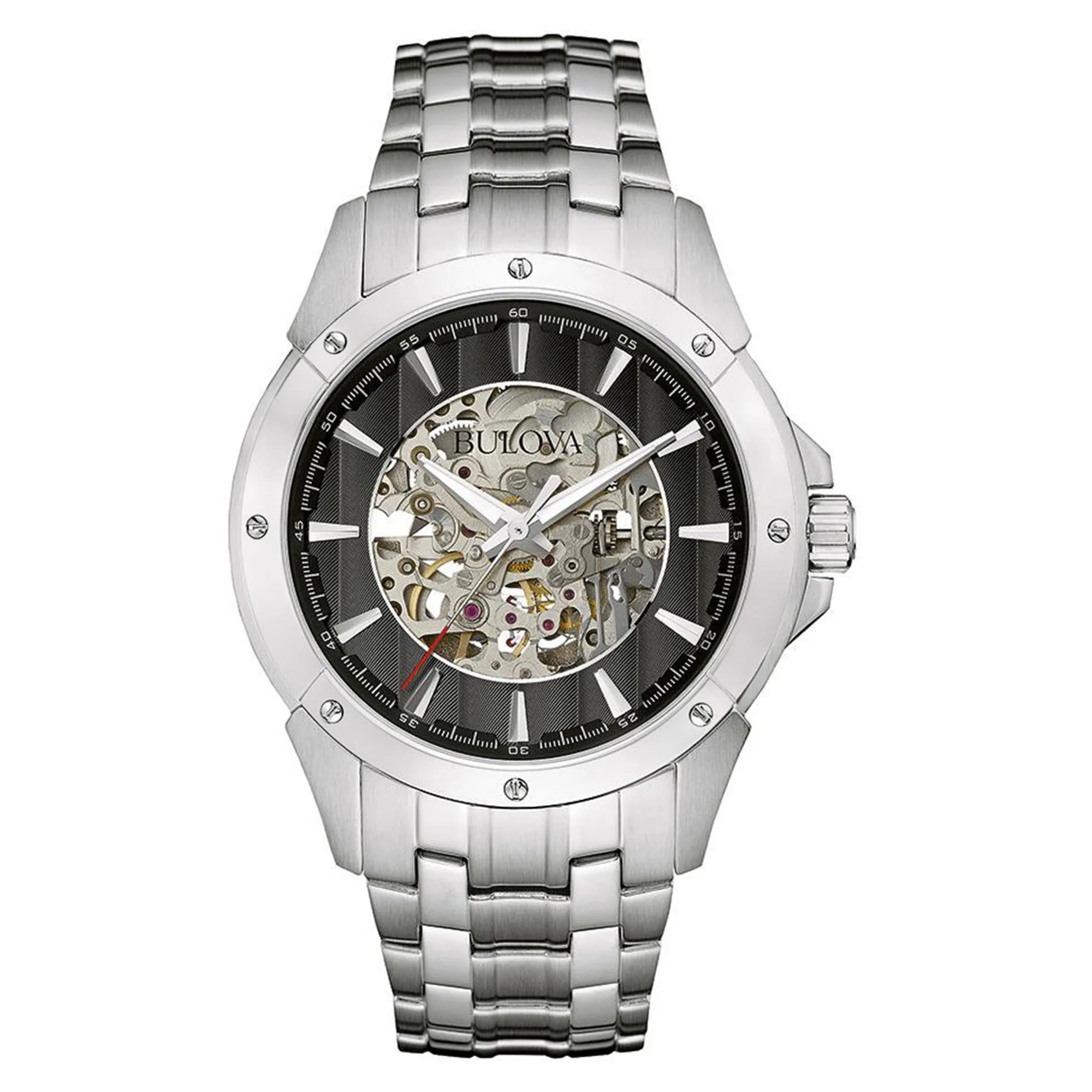 Bulova Maquina Gents Automatic Stainless Steel Skeleton Men's Watch - 96A170