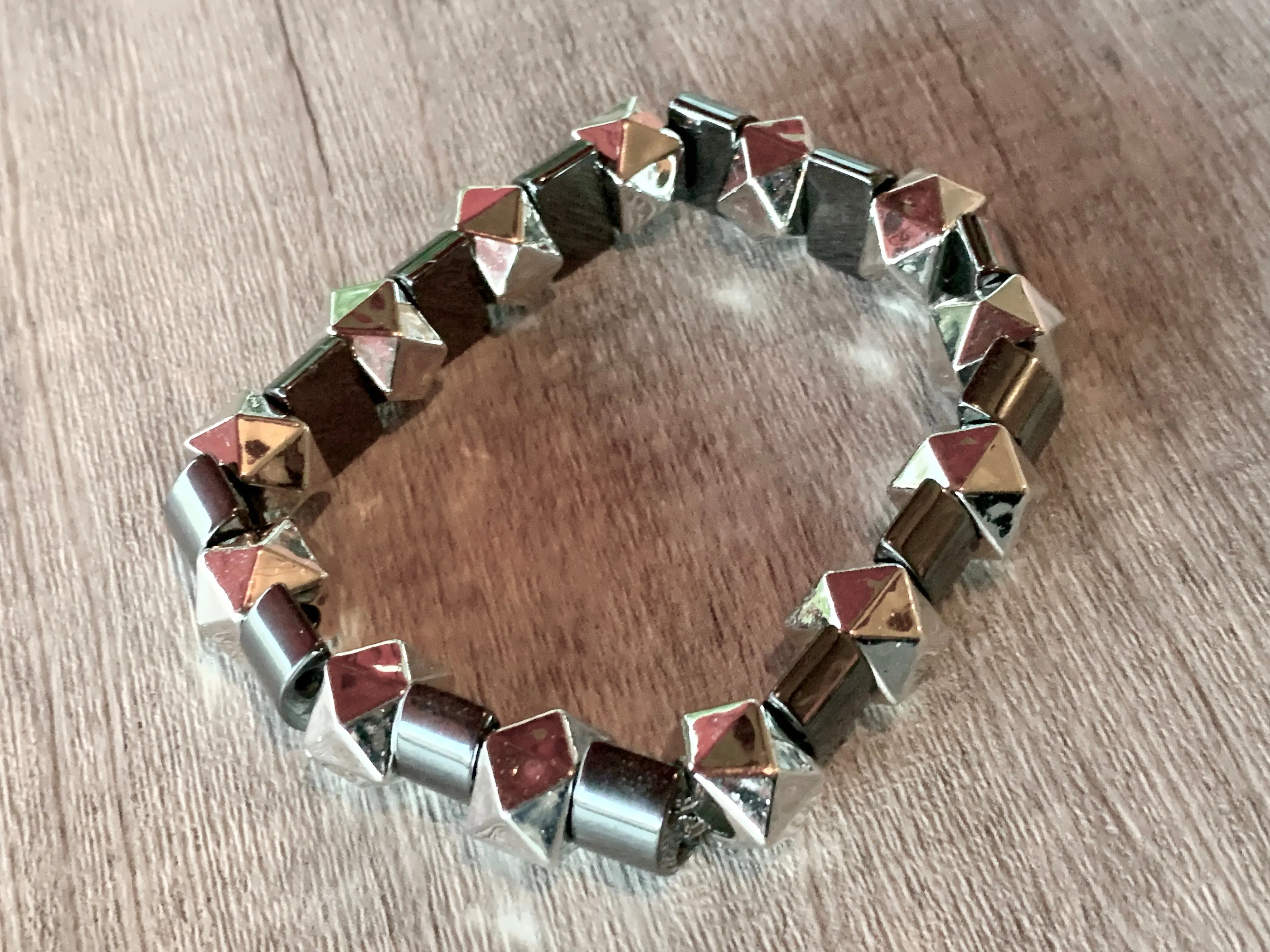 Butch Handmade Hematite Expandable Bracelet