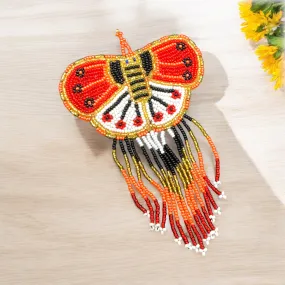 Butterfly Beaded Barrettes with Fringes (4)