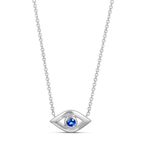 Capri Dreaming® Cora Sapphire Evil Eye Necklace | White Gold