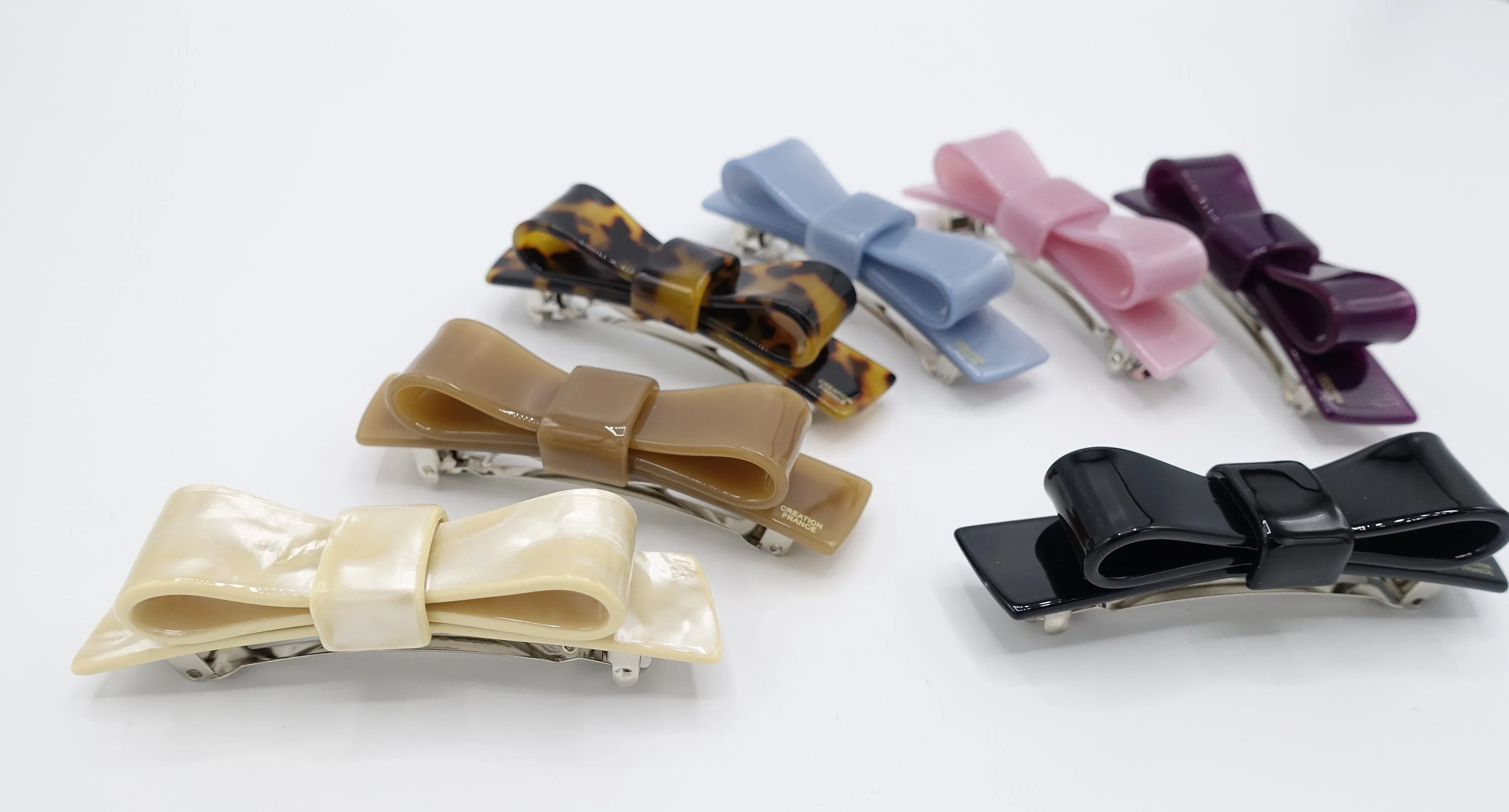 cellulose acetate bow hair barrette