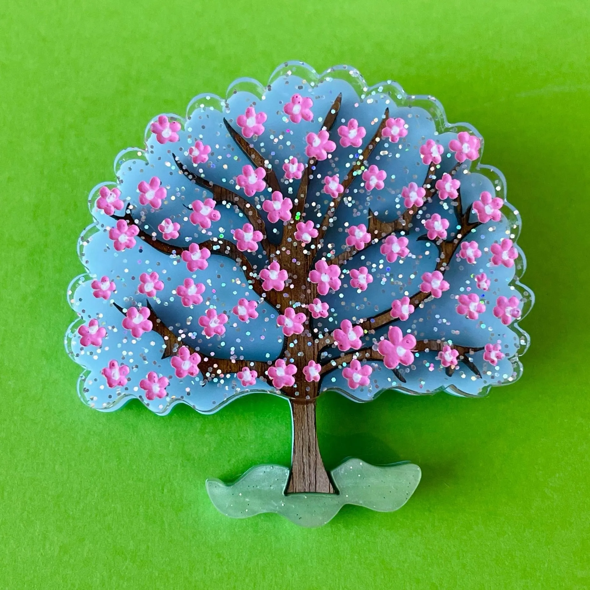 Cherry Blossom tree - Brooch - Set of 4