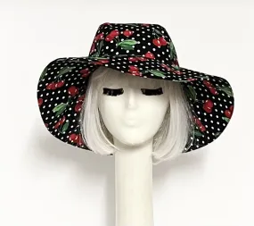 Cherry Print Cotton Sun Hat