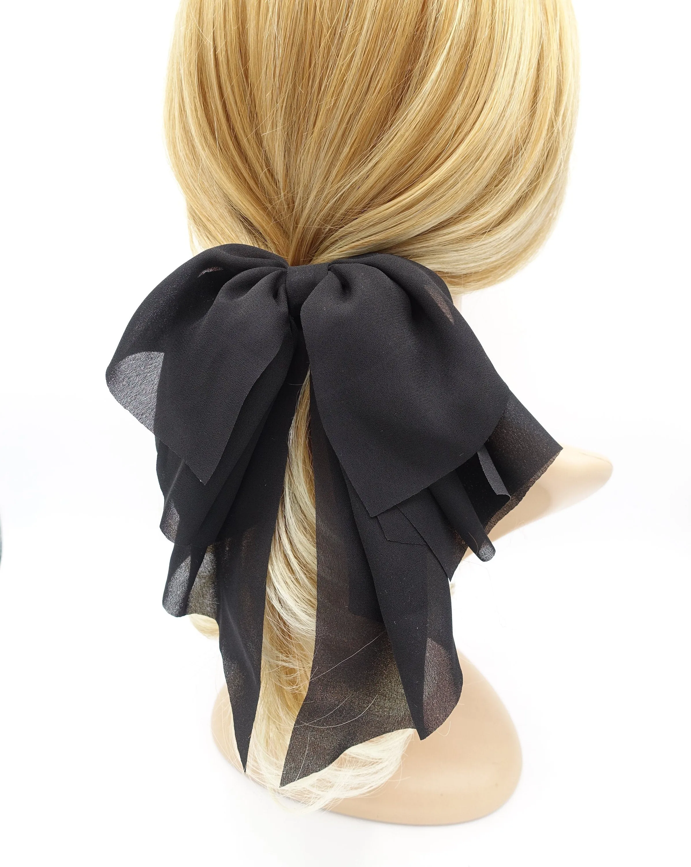 chiffon droopy hair bow sheer hair accessory for women