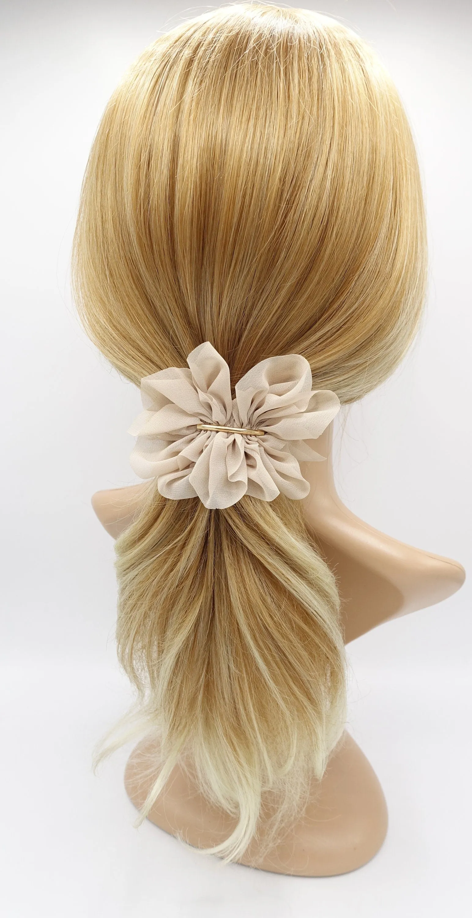 chiffon flower barrette, ruffle flower barrette, cute hair accessory for women