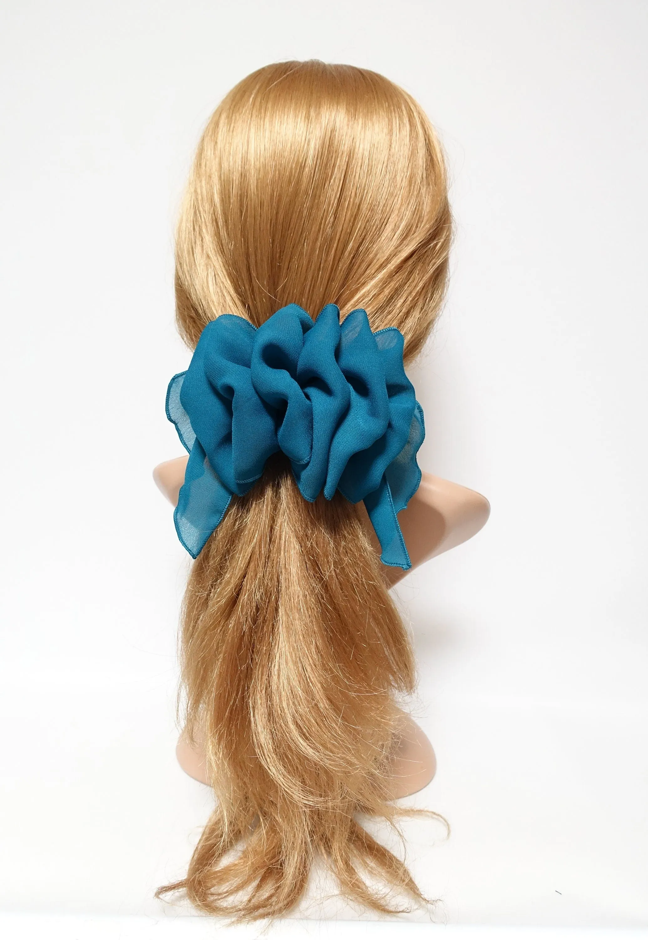 chiffon ruffle flower hair barrette woman hair accessory