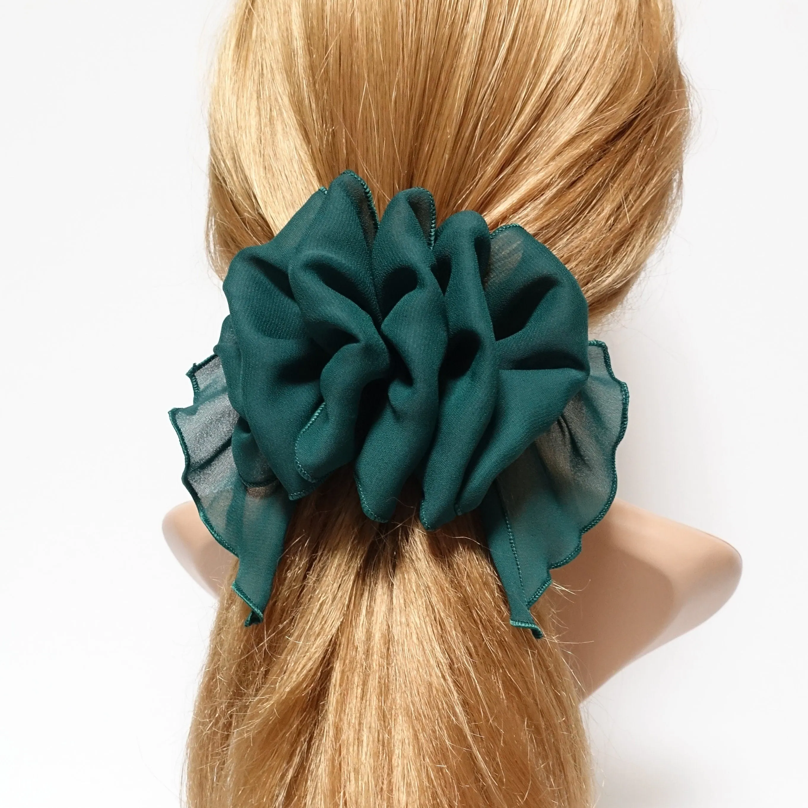 chiffon ruffle flower hair barrette woman hair accessory