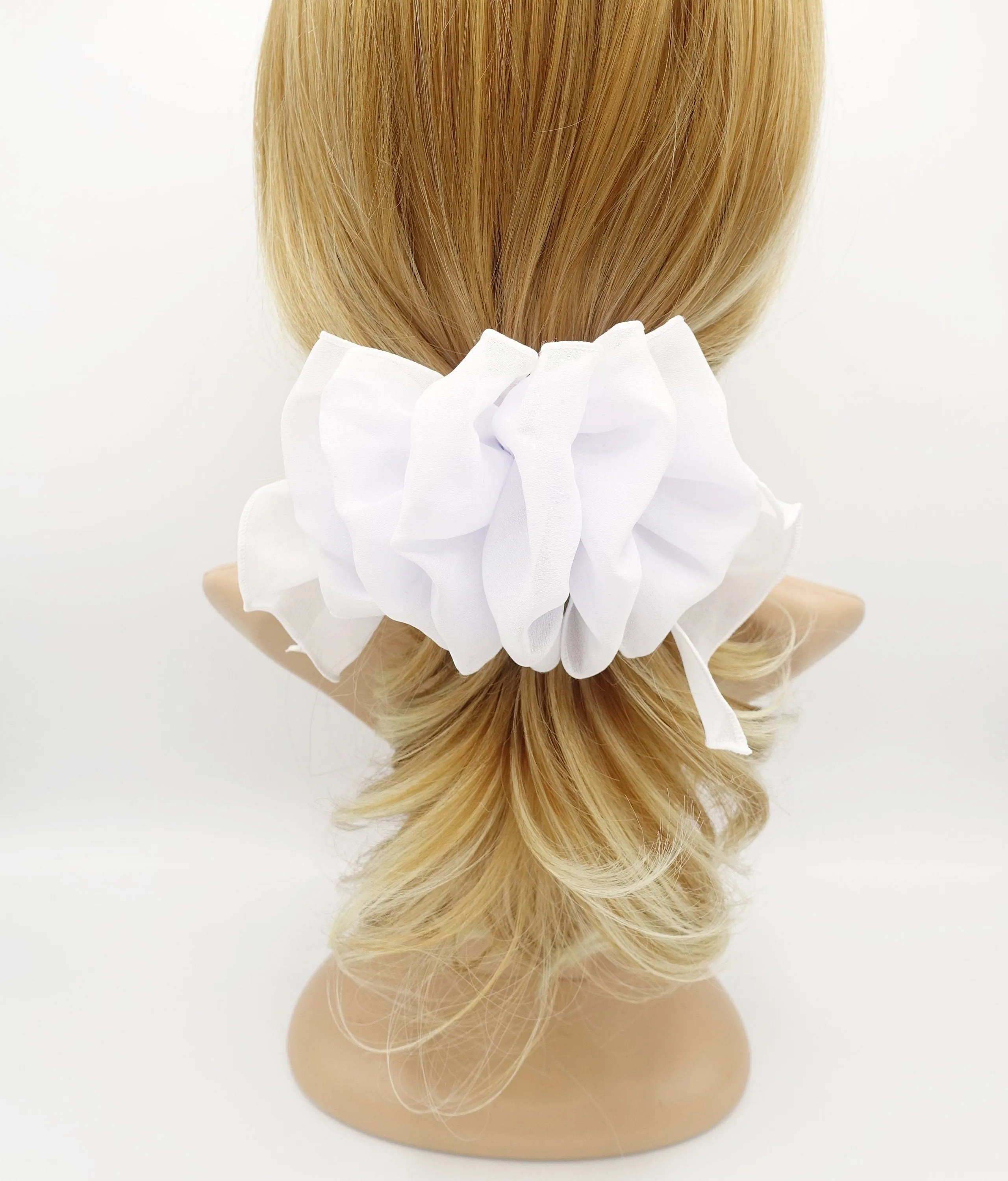 chiffon ruffle flower hair barrette woman hair accessory