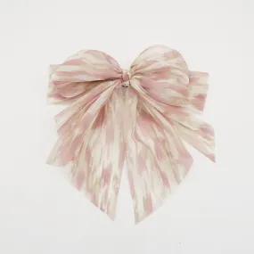 chiffon stripe color dye hair bow for women