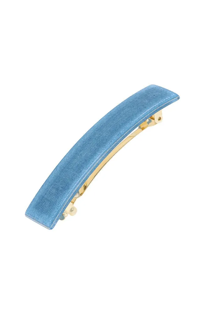 Classic Rectangle Barrette - Denim