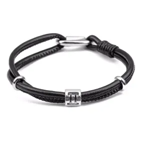 Classy Men Gemini Zodiac Leather Bracelet