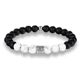 Classy Men Taurus White Beaded Zodiac Bracelet