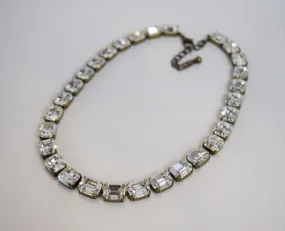 Clear Swarovski Crystal Collet Necklace - Small Octagon