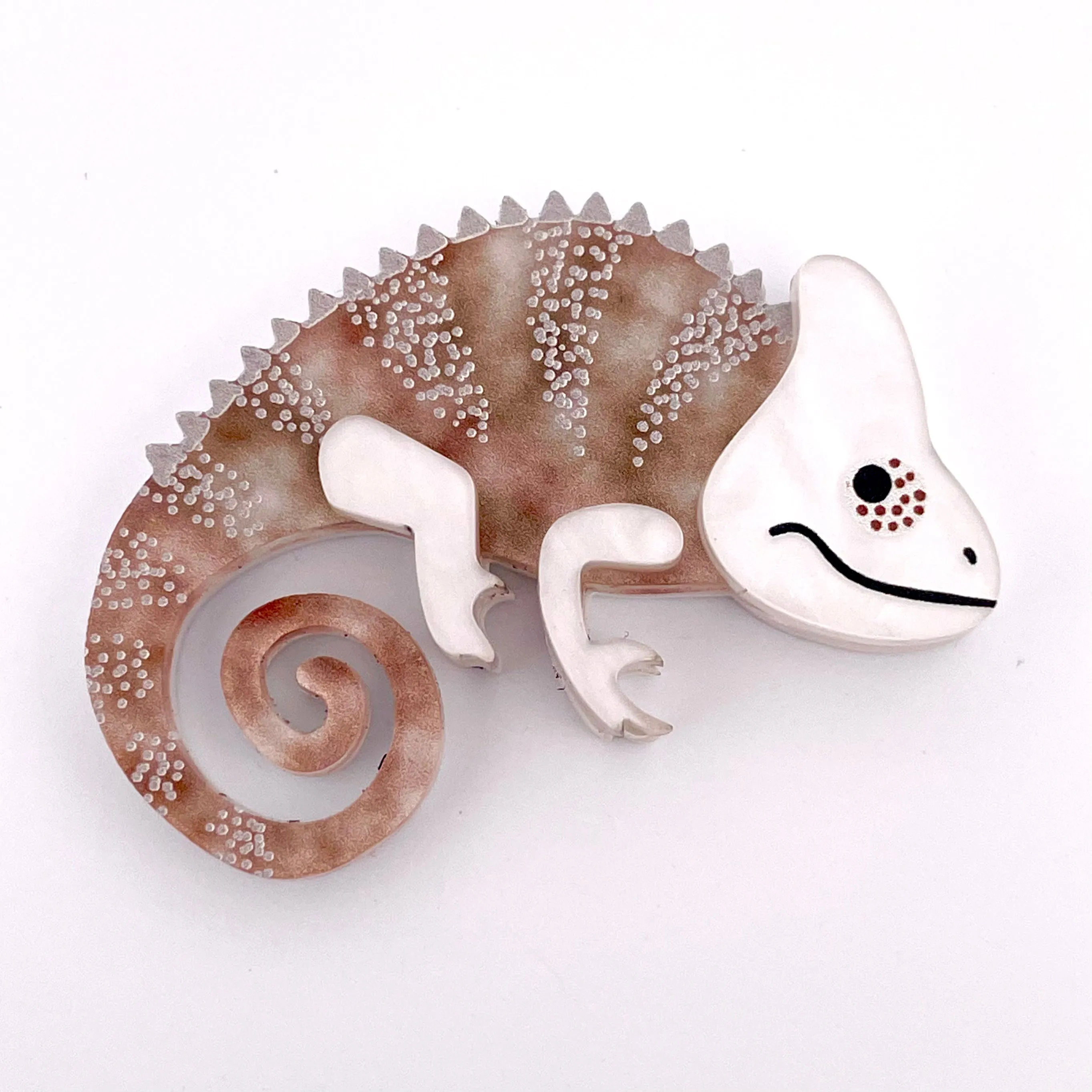 Coconut 🥥 chameleon - mini Brooch - Set of 2