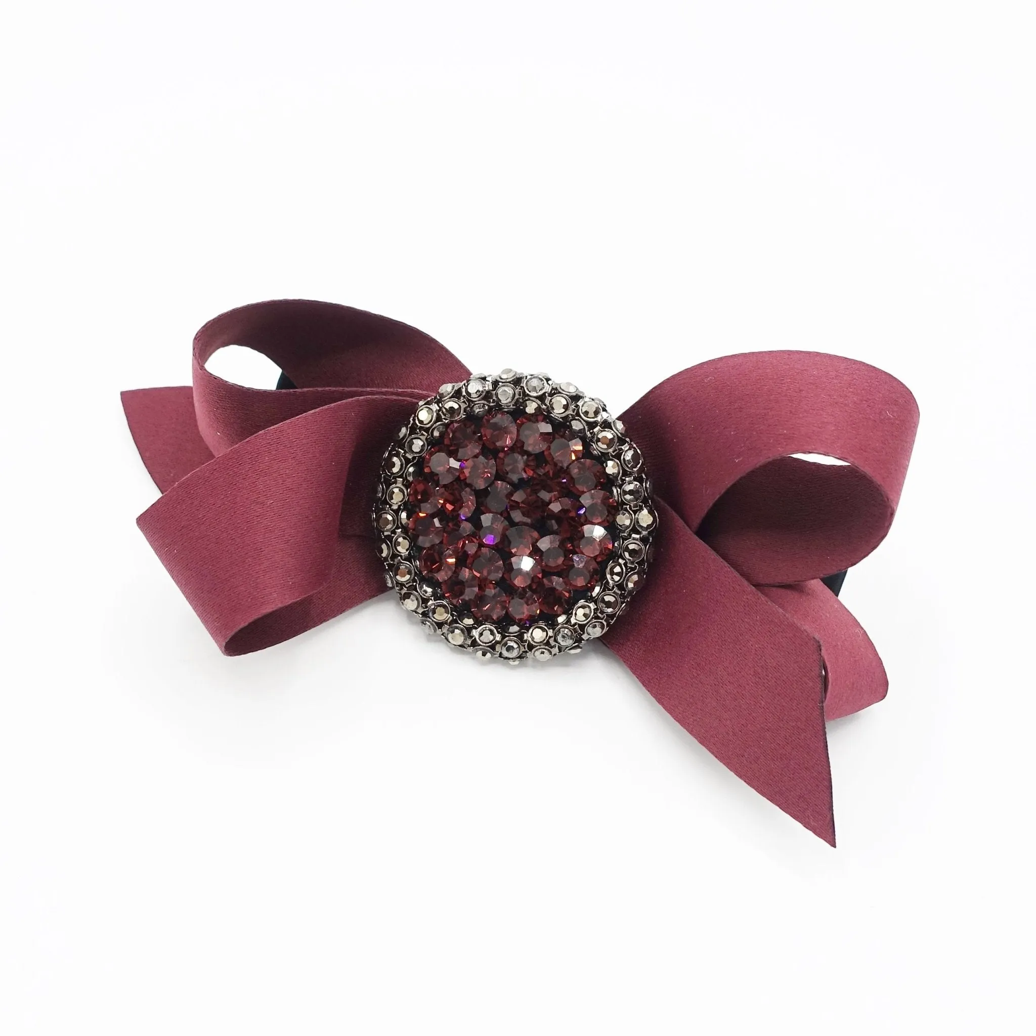 color jewel buckle bow french barrette rhinestone embellished hair bow women hair accessory