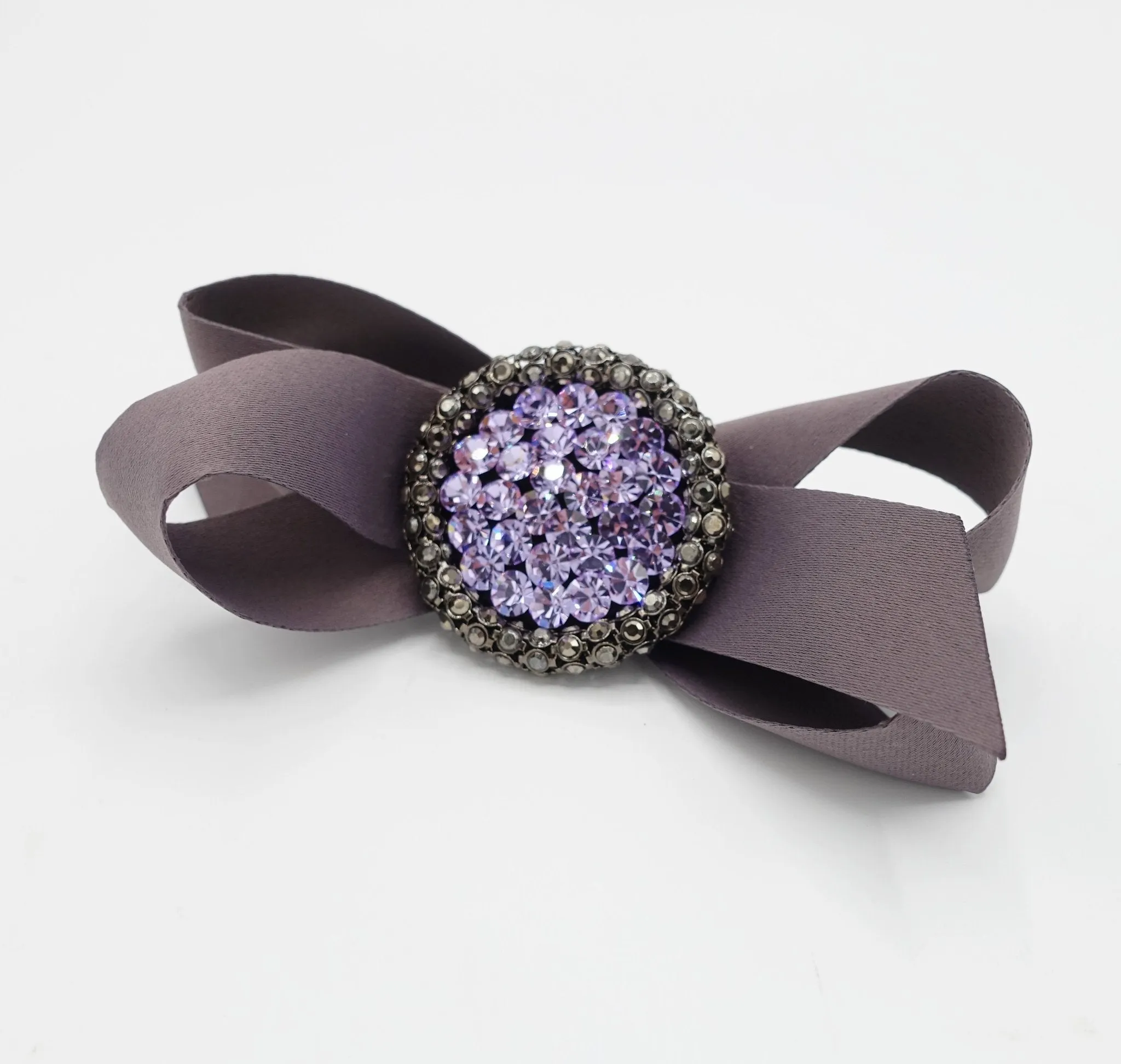 color jewel buckle bow french barrette rhinestone embellished hair bow women hair accessory