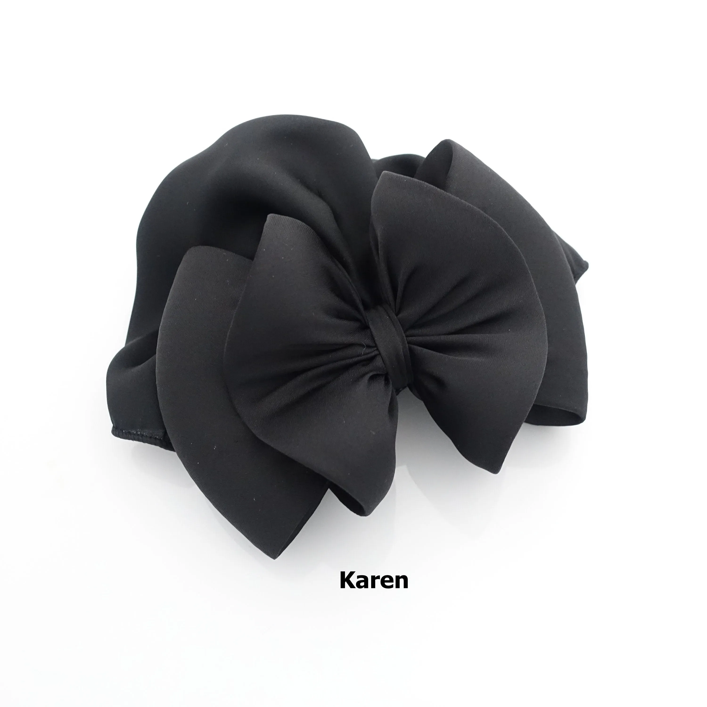 covered snood net professional hair bow french barrette