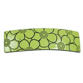 Crystalmood Cellulose Acetate Rectangle Floral Hair Barrette w/ Rhinestones