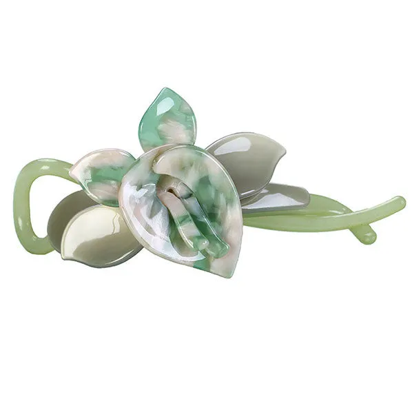 Crystalmood Cellulose Acetate Twist Hair Barrette Leaves