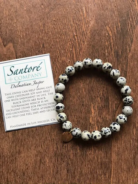 Dalmatian Jasper Stone Mala Bracelet