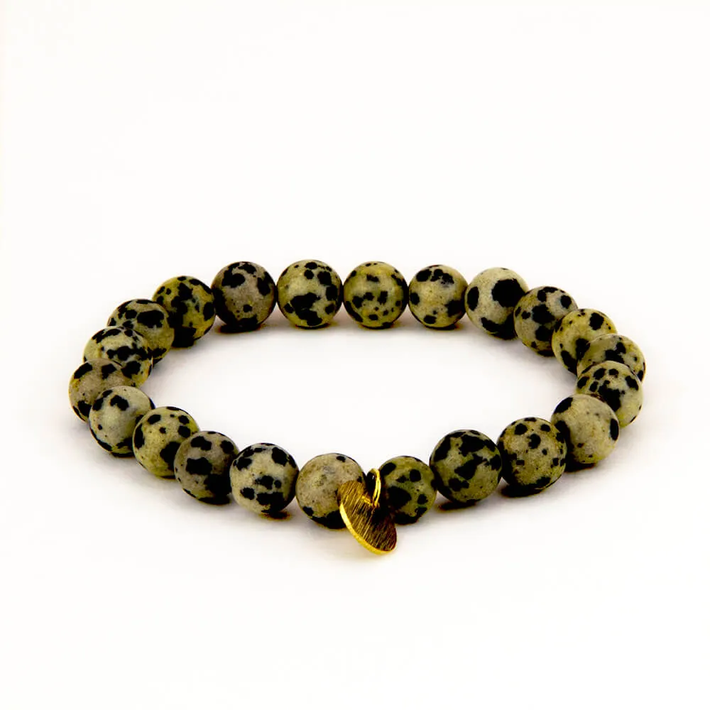 Dalmatian Jasper Stone Mala Bracelet