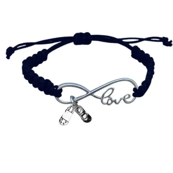 Dance Infinity Adjustable Rope Bracelet - Pick Charm