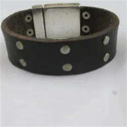 Dark Brown Unisex Leather Cuff Bracelet Boho Style