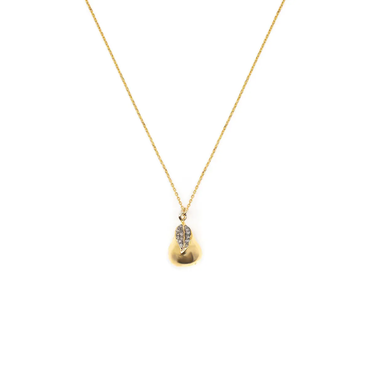 Diamond & Golden Pear Necklace